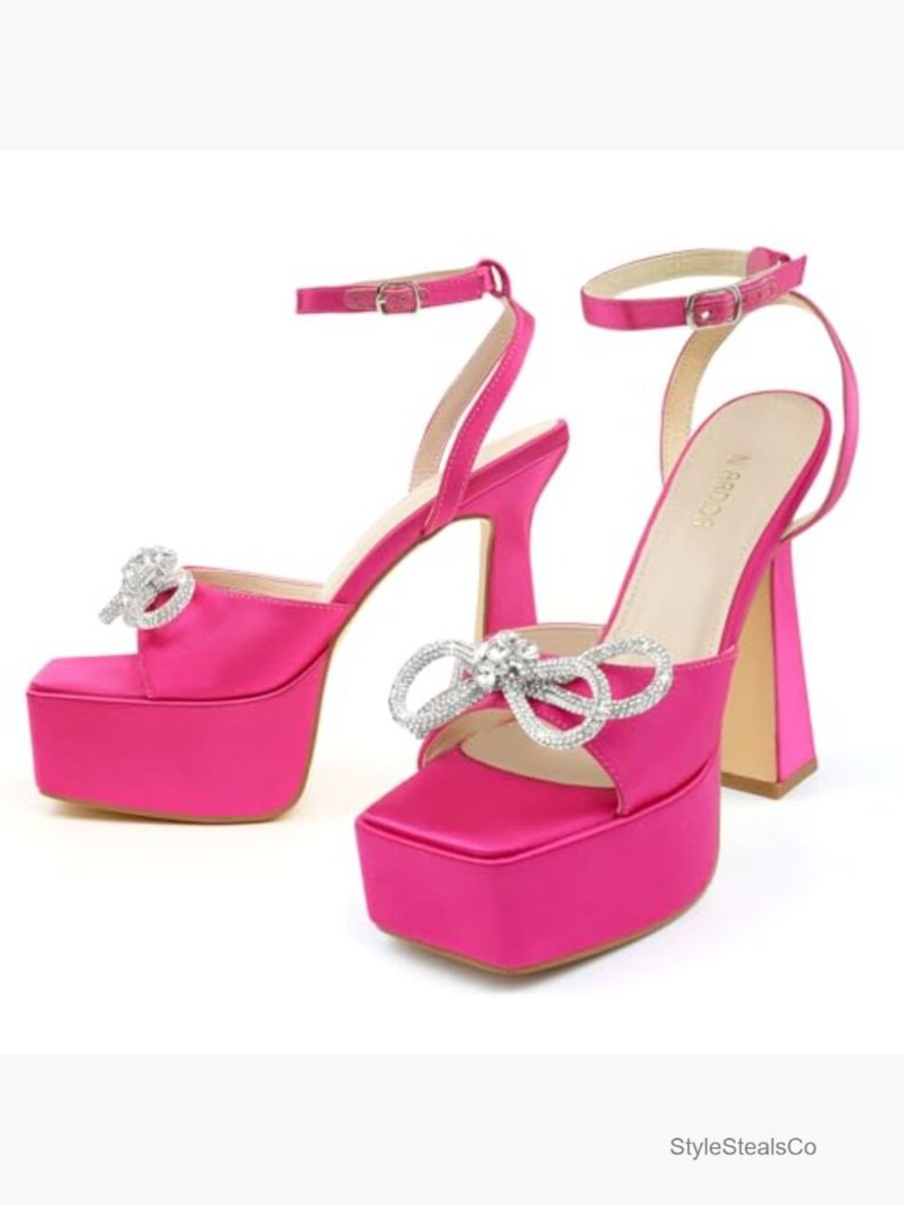Women's Chunky Platform Heels Lace Up Ankle Strap Prom Sandals - Picture 4 of 7